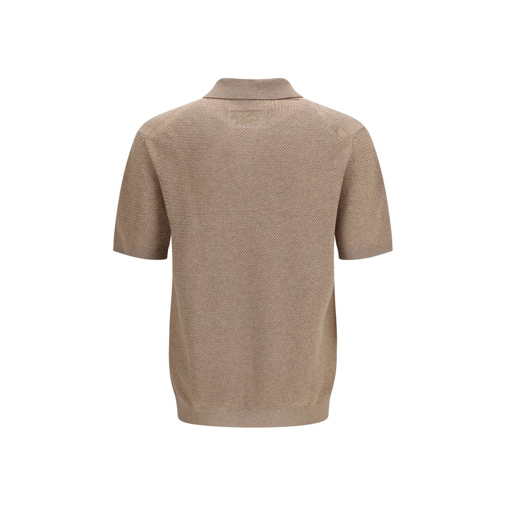 Maison Kitsuné Beige Cotton Polo Shirt