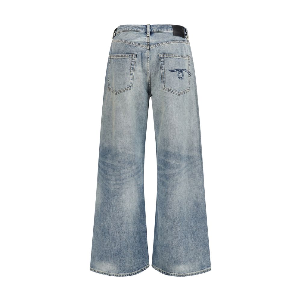 R13 Blue Cotton High-Waisted Jean