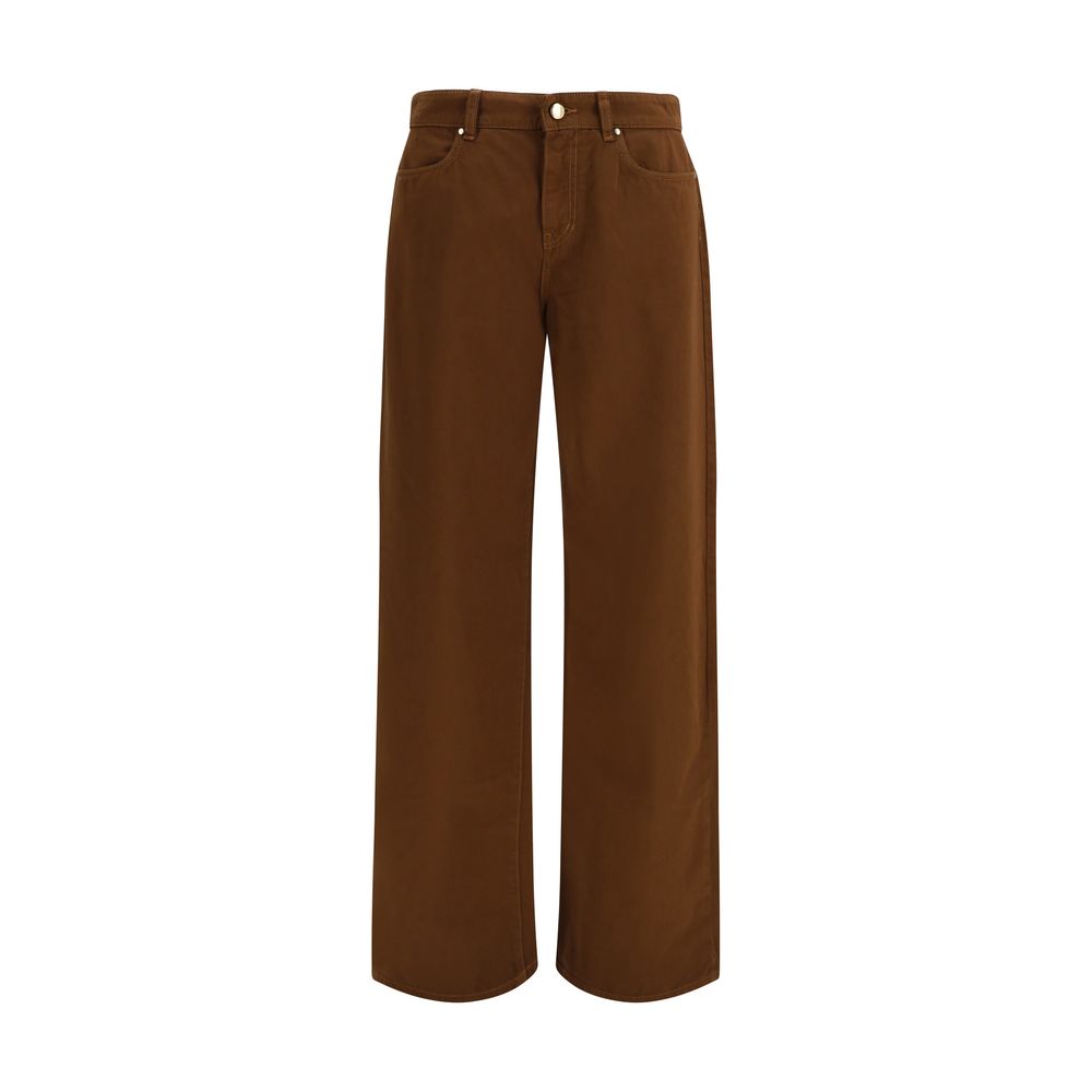 Max Mara Brown Cotton Casual Pants