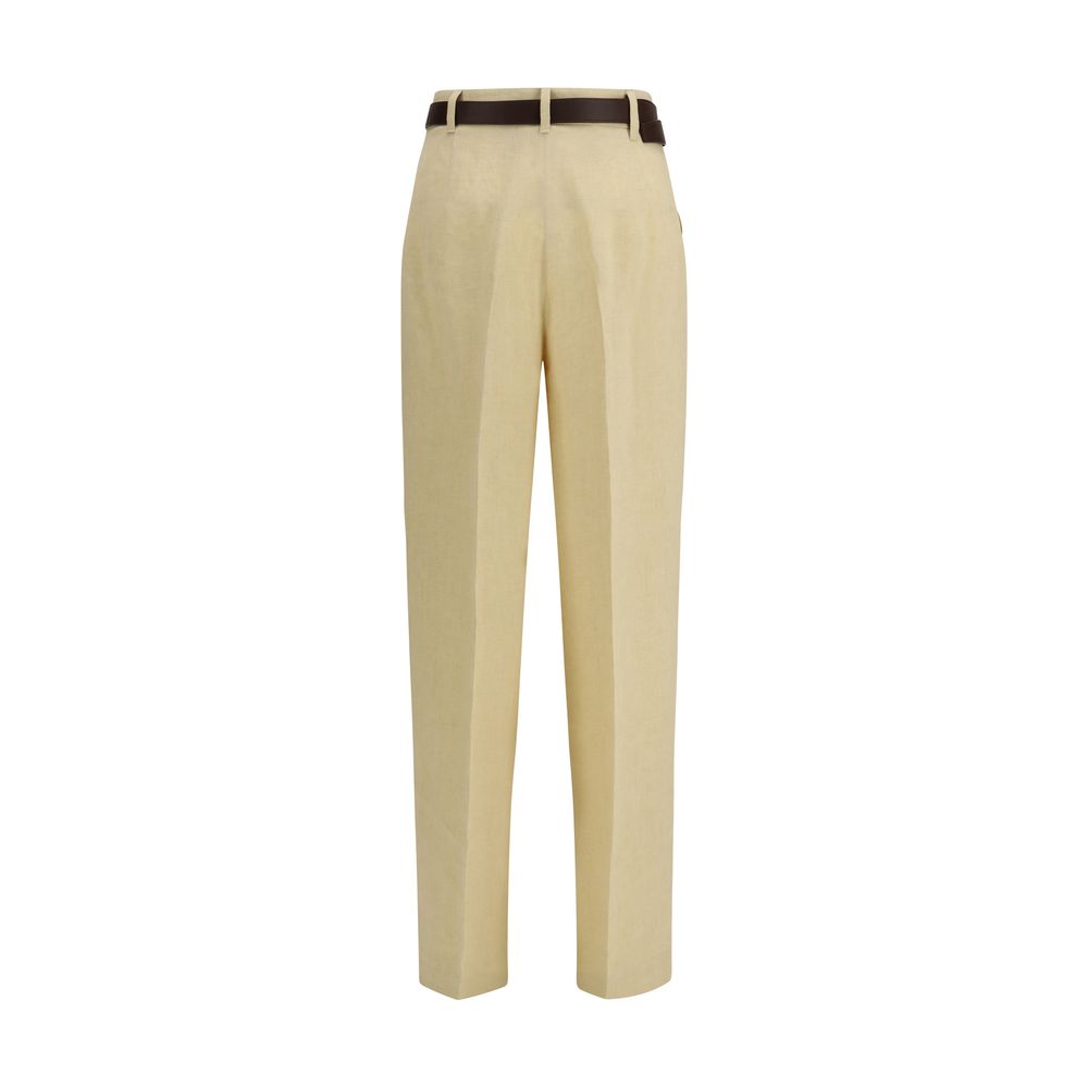 Max Mara Beige Linen Casual Pants