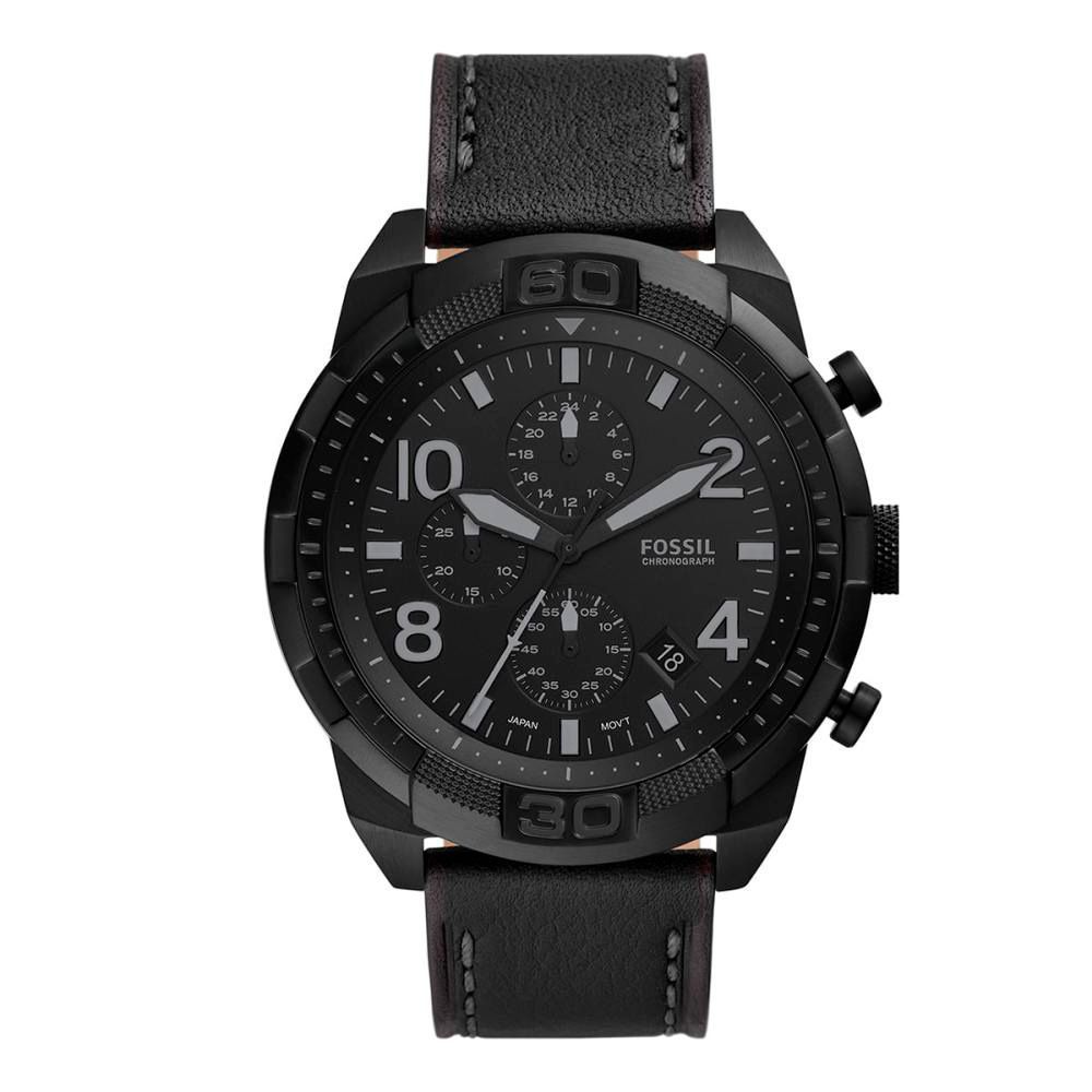 Fossil Black Leather Sport Watch