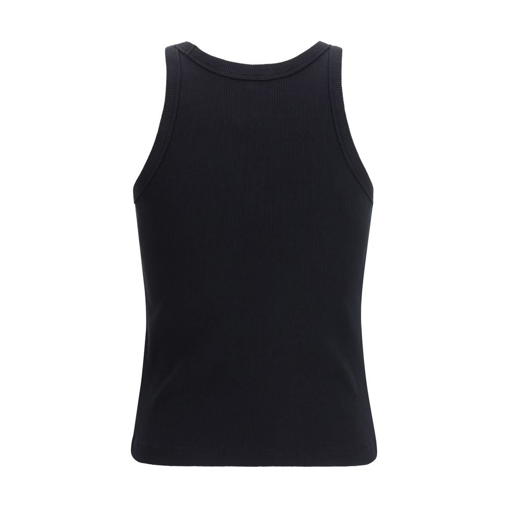 Maison Kitsuné Black Cotton Tank Tops