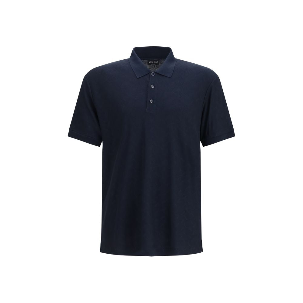 Giorgio Armani Blue Viscose Polo Shirt