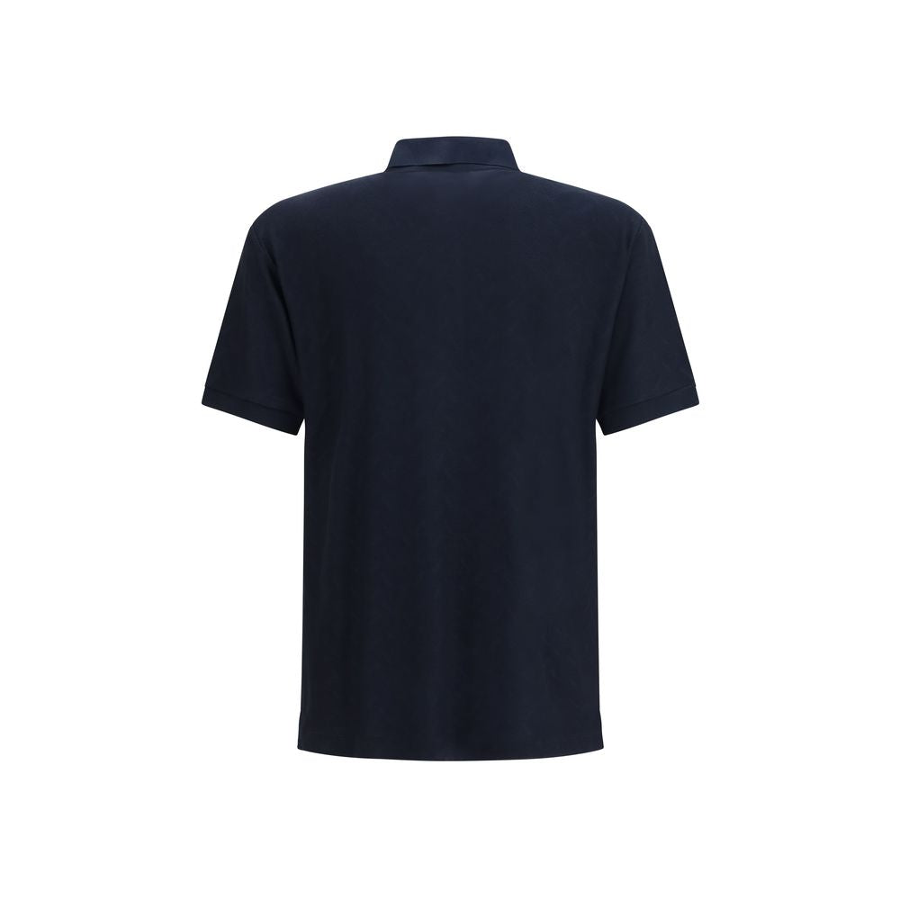 Giorgio Armani Blue Viscose Polo Shirt