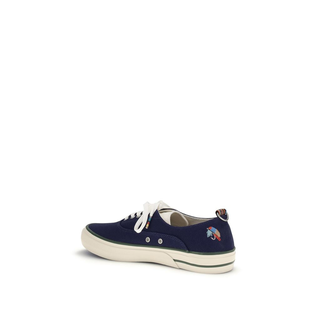 Barbour Blue Cotton Low Top Sneakers
