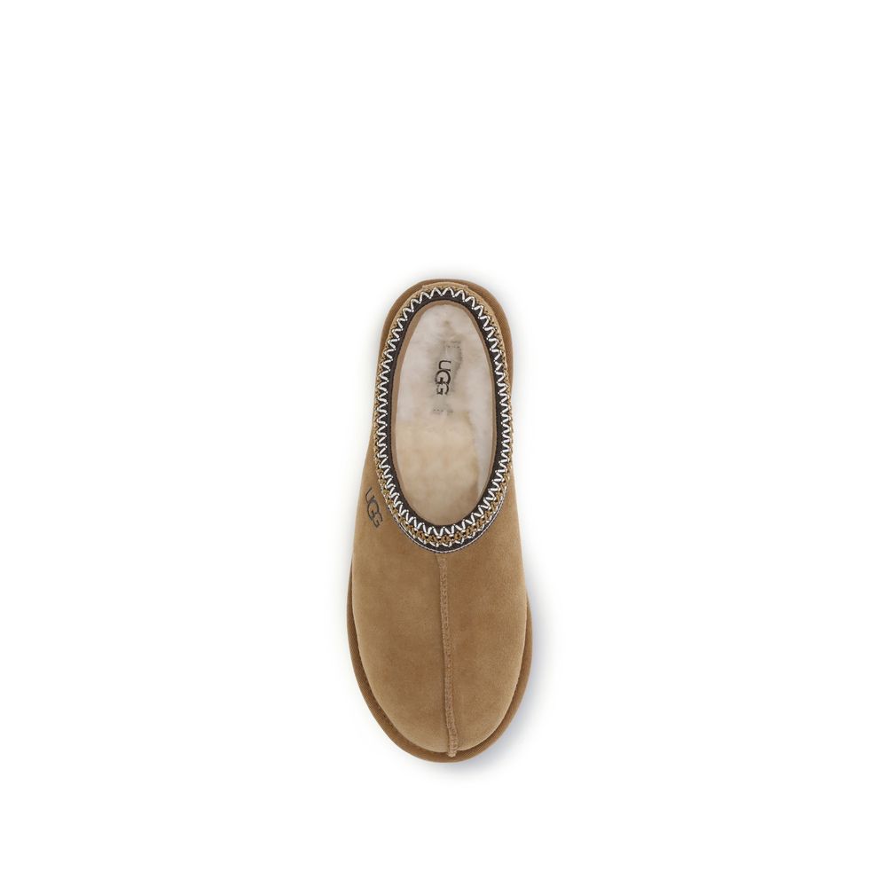 UGG Beige Calf Leather Bos Taurus Mules