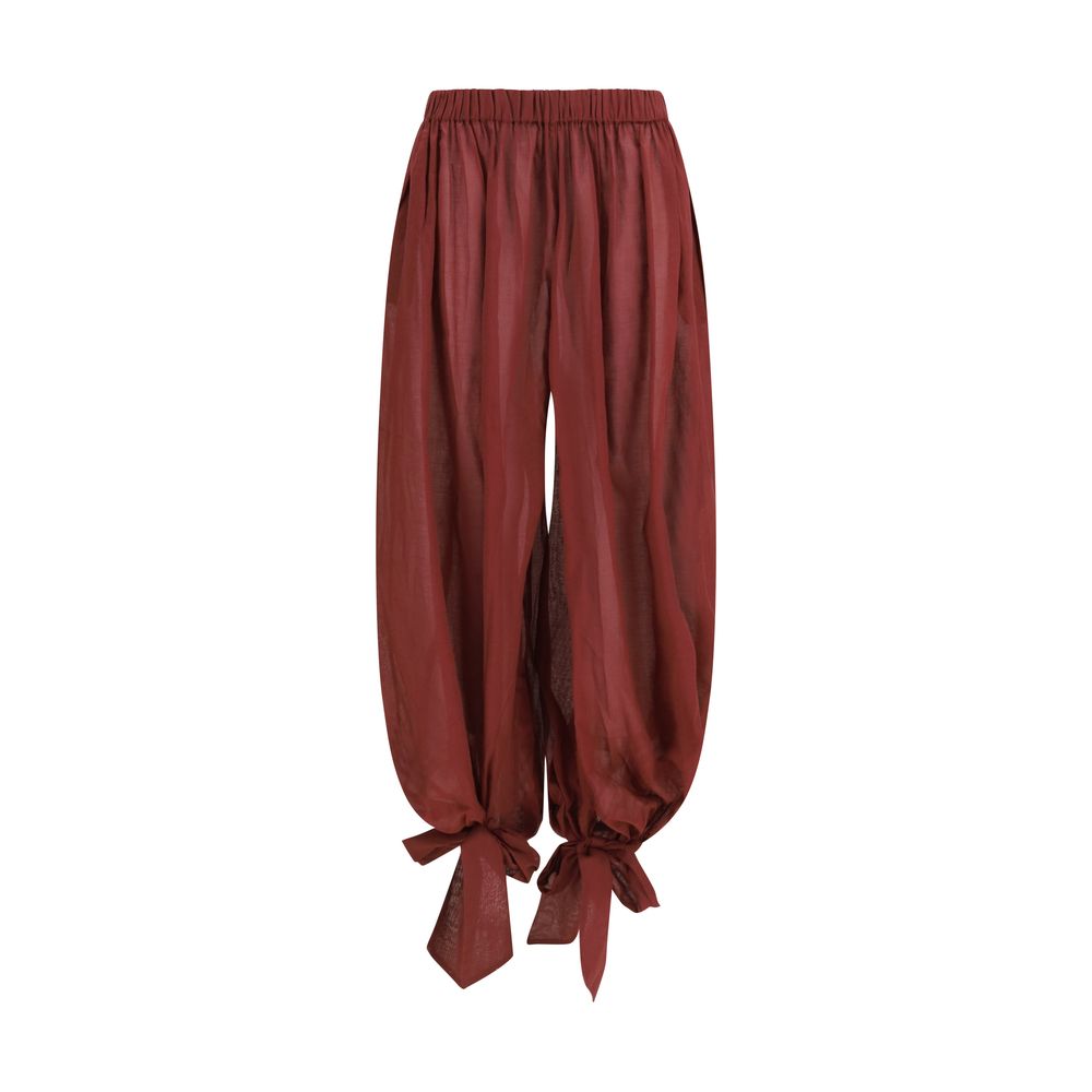 The Andamane Bordeaux Cotton Casual Pants