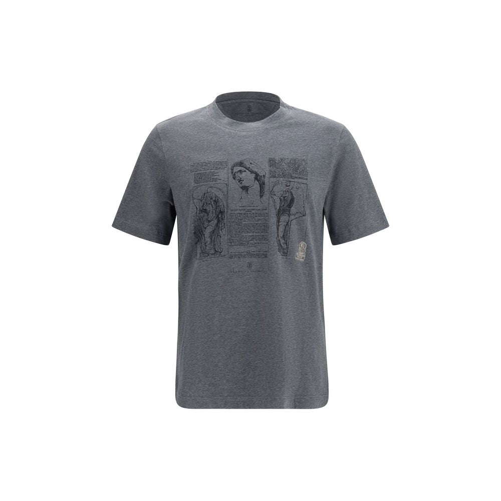 Brunello Cucinelli Gray Cotton T-Shirt