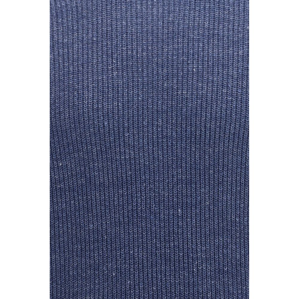 Brunello Cucinelli Blue Linen T-Shirt