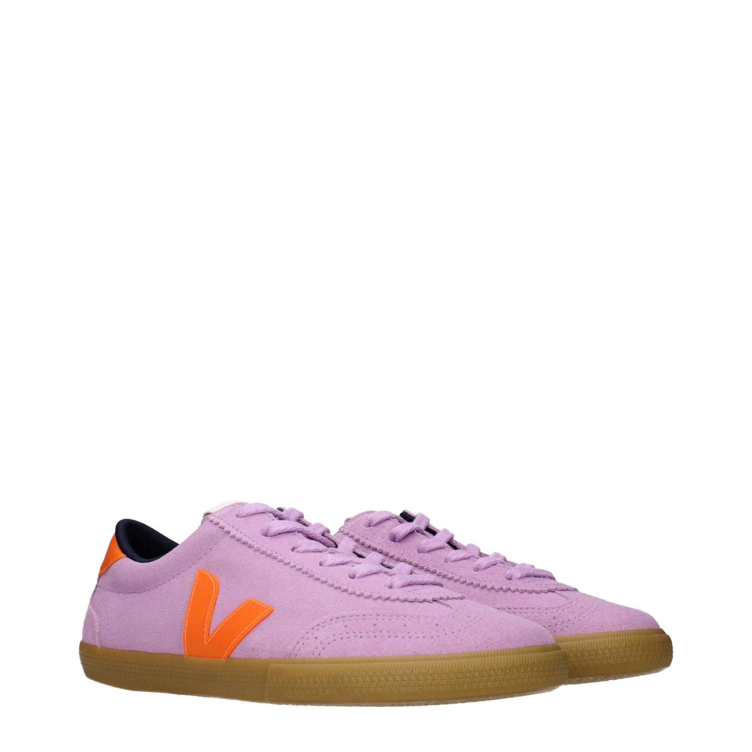 Veja Pink Leather Low Top Sneakers