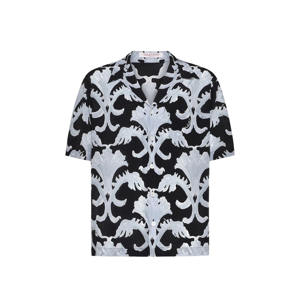 Valentino Garavani Black Silk Pattern Shirt