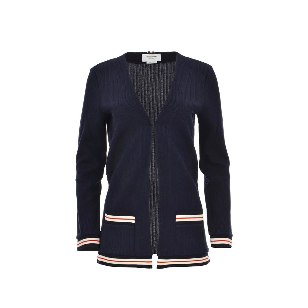 Thom Browne Blue Cotton Cardigan