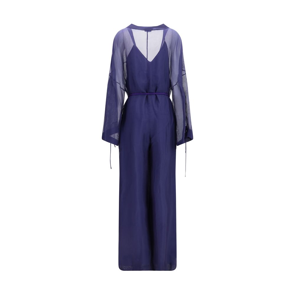 Giorgio Armani Blue Viscose Jumpsuit