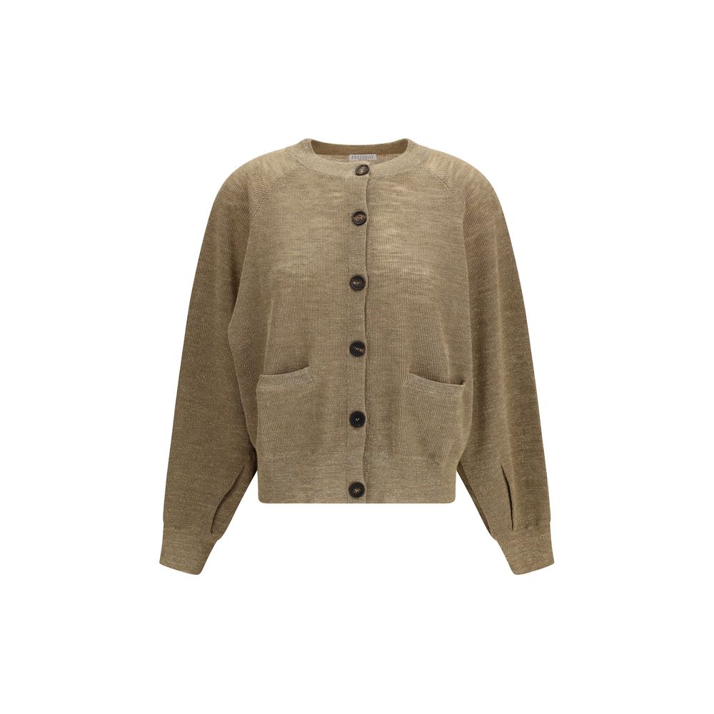 Brunello Cucinelli Beige Linen Cardigan