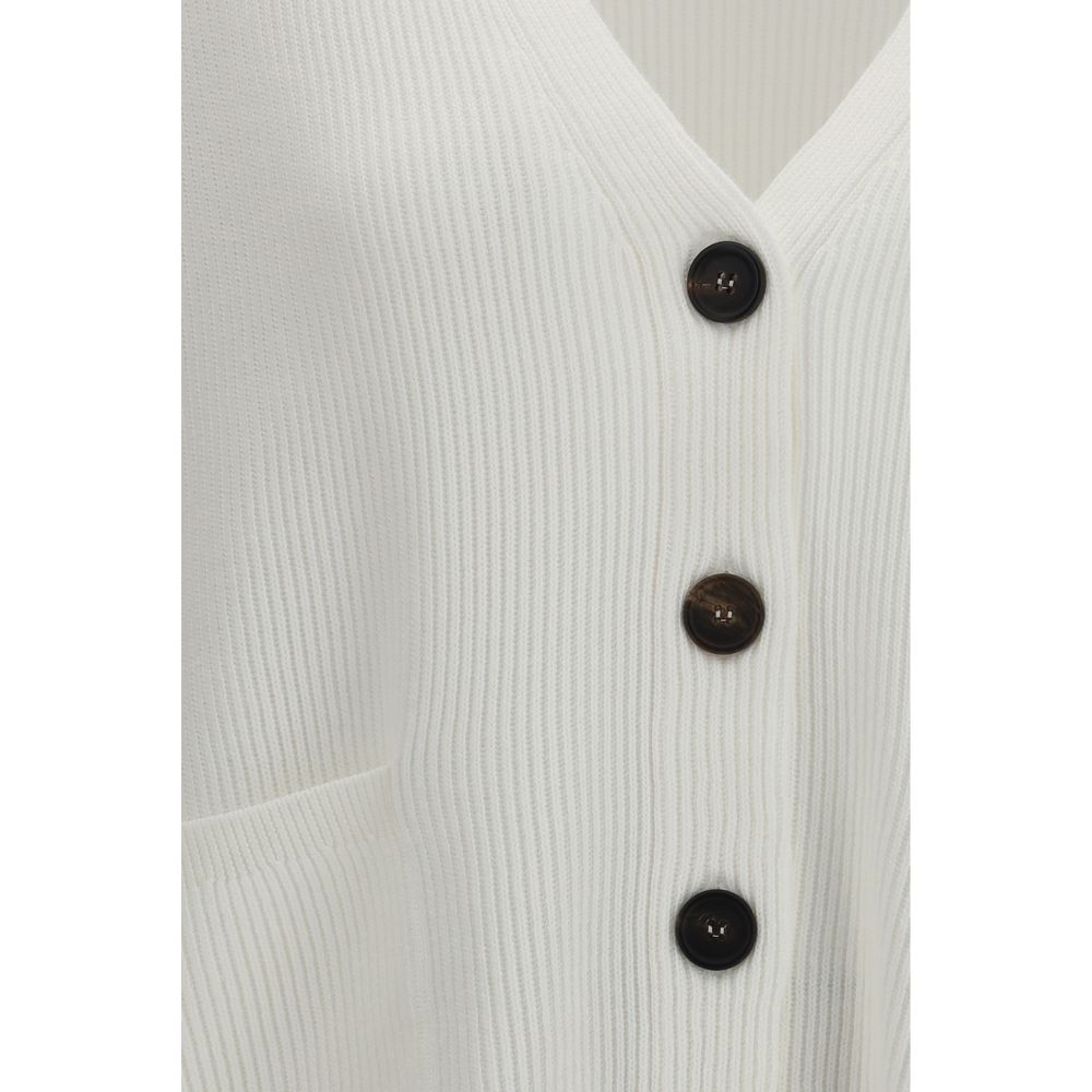 Brunello Cucinelli White Cotton Cardigan