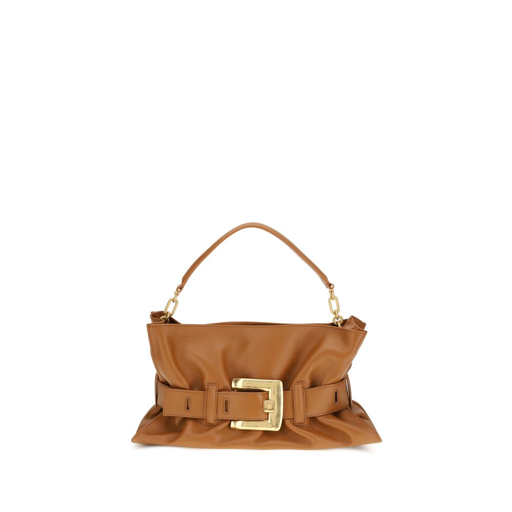 Balmain Brown Calf Leather Bos Taurus Handbag