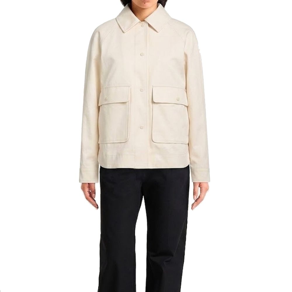 Herno White Cotton Full-Length Jacket