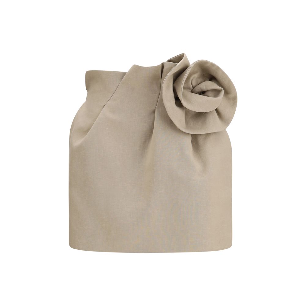 Magda Butrym Beige Linen Mini Skirt