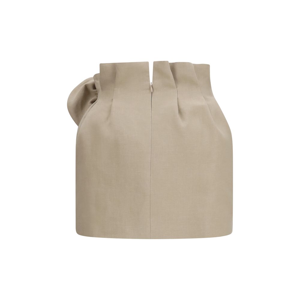 Magda Butrym Beige Linen Mini Skirt
