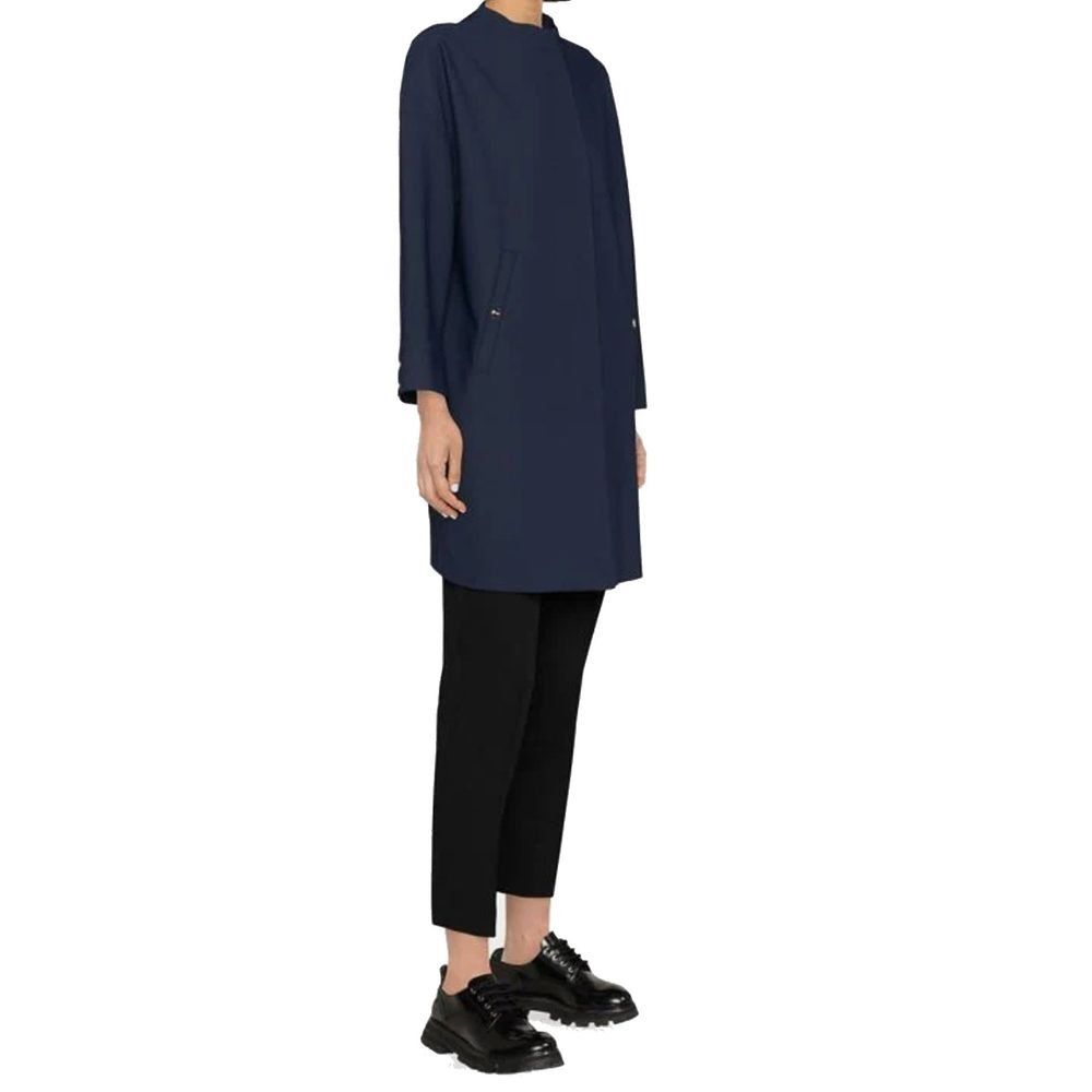 Herno Blue Elastane Coat