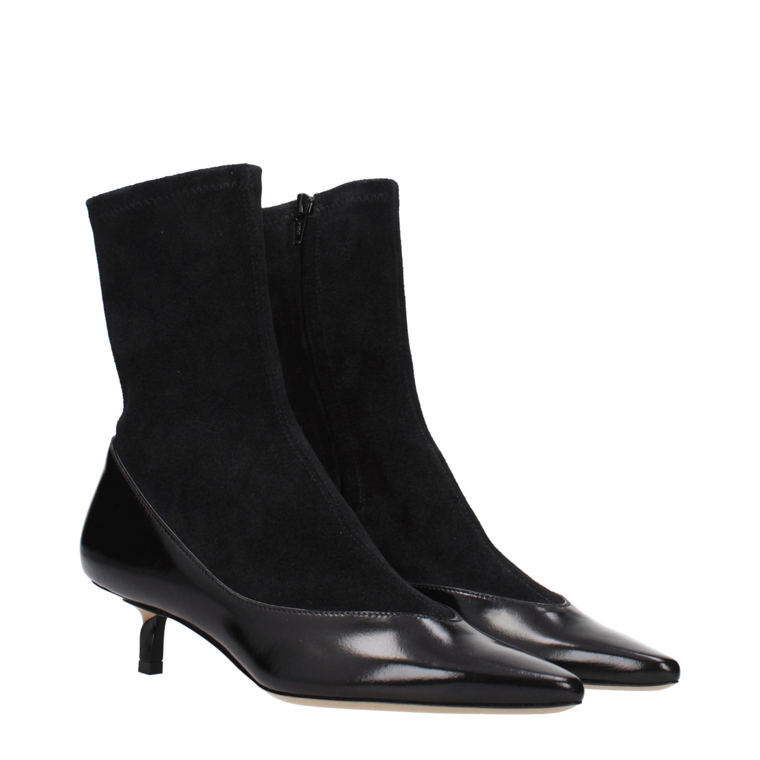 Jacquemus Black Leather Ankle Boots