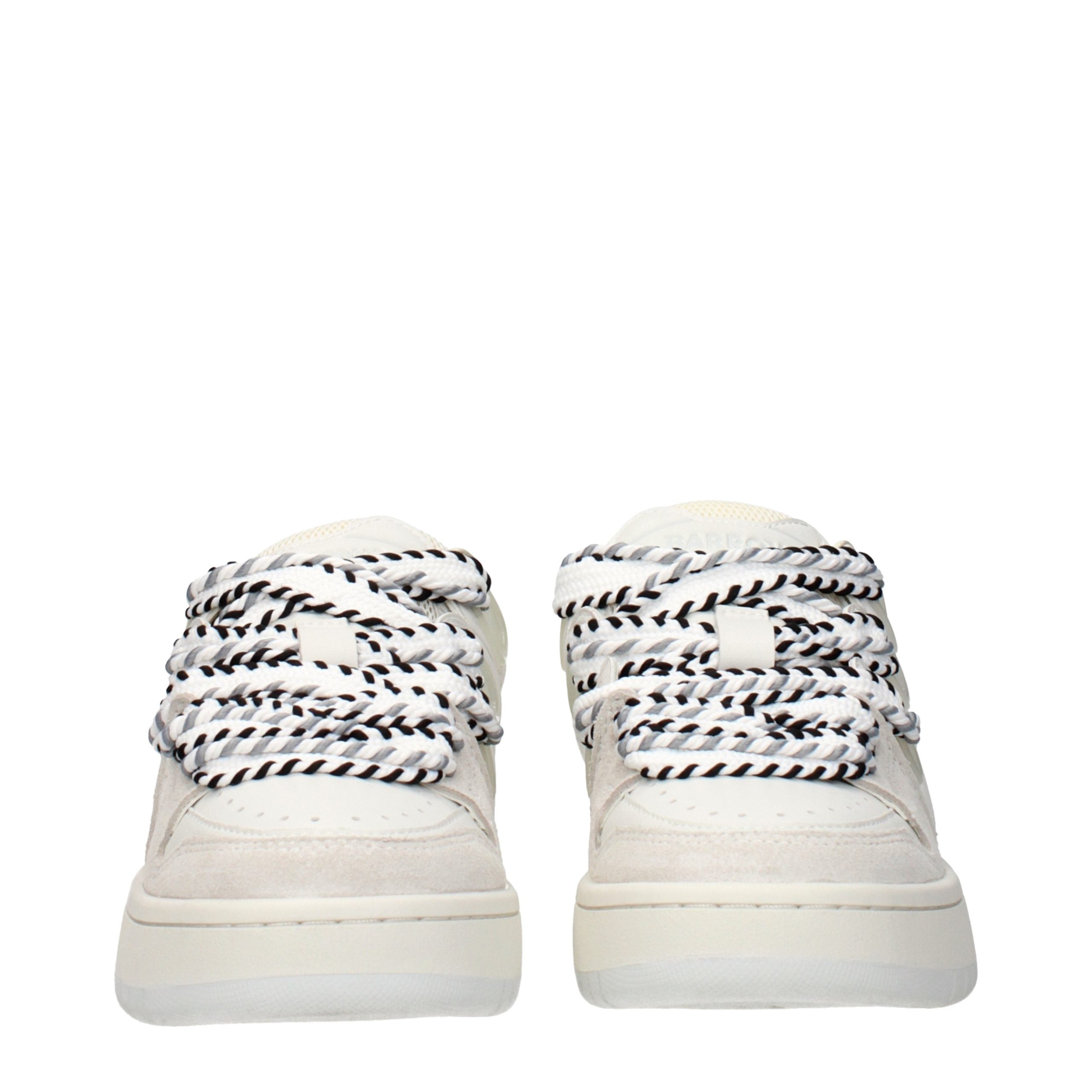 Barrow White Leather Low Top Sneakers