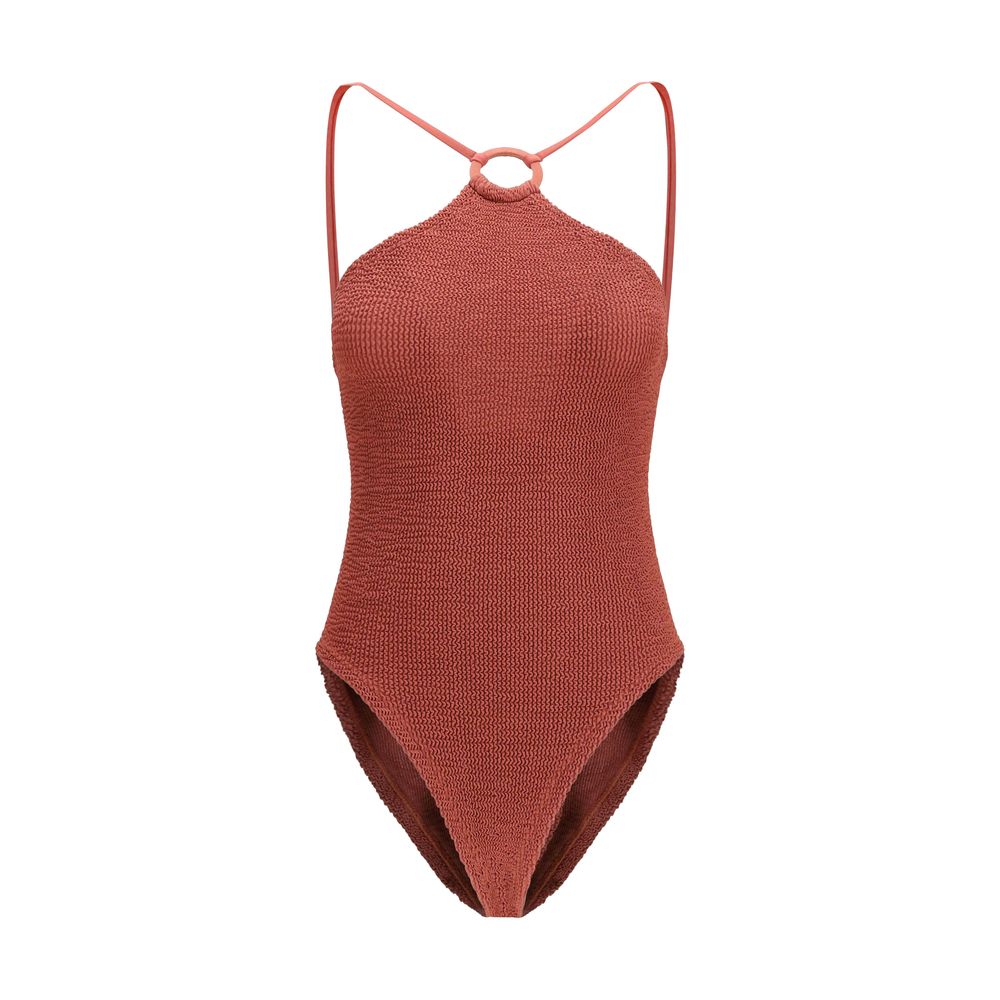 Hunza G Red Polyamide One-Piece Swimsuit