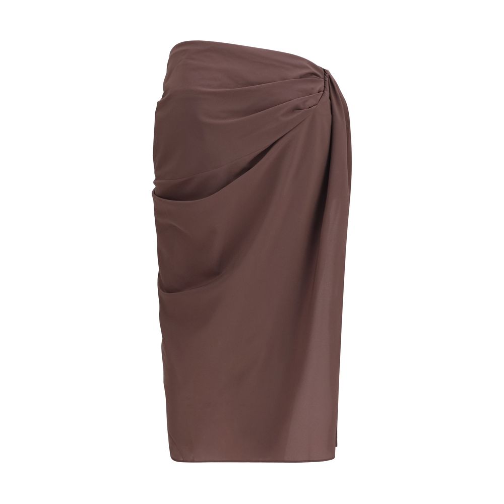 Jacquemus Brown Polyester Midi Skirt