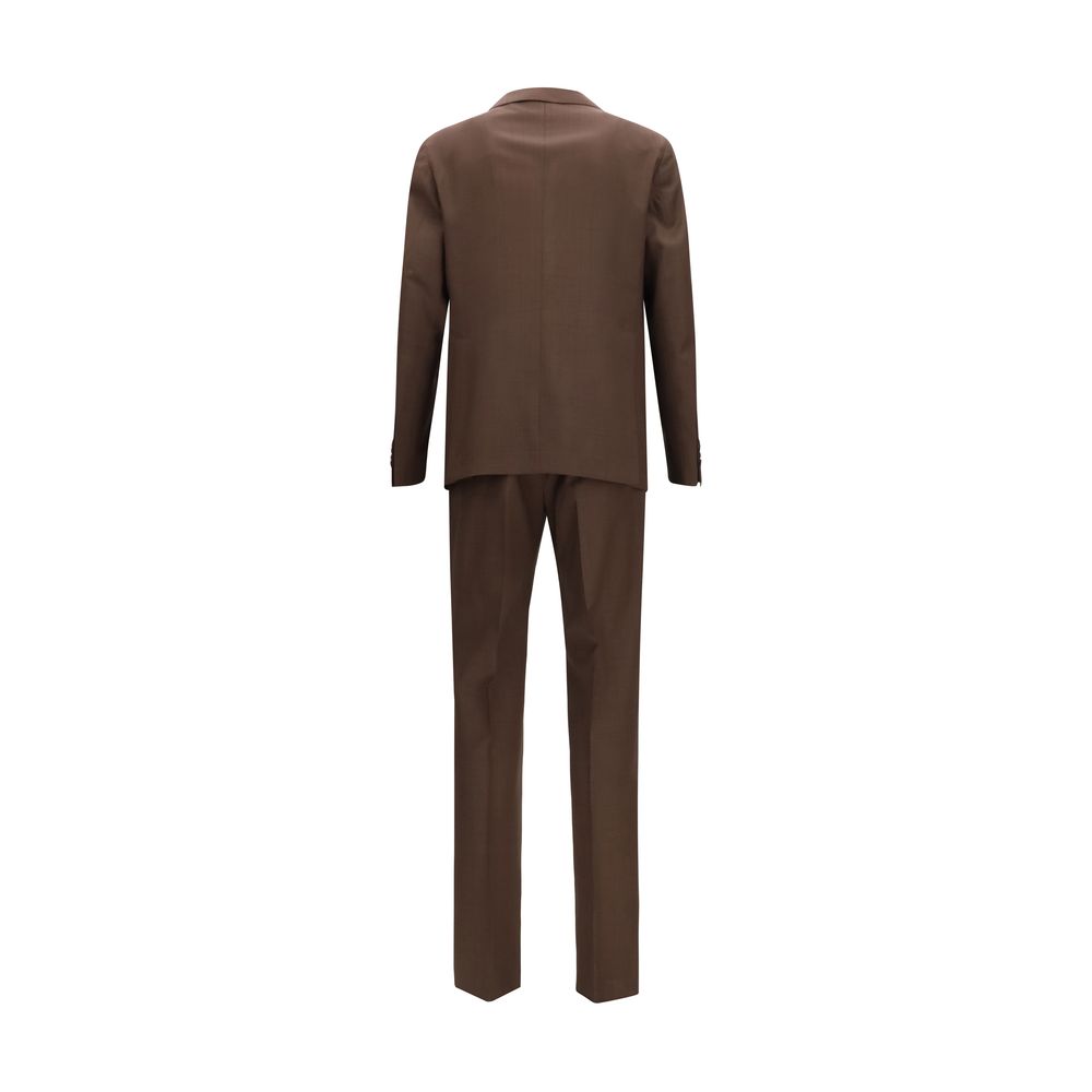 Tagliatore Brown Wool Oves Aries Two-Piece Suit