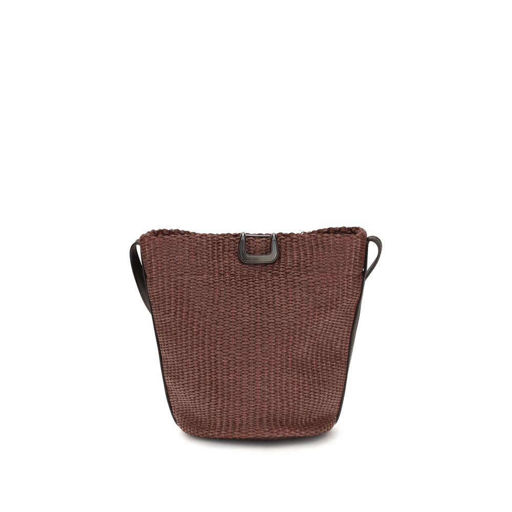 Brunello Cucinelli Bordeaux Cotton Backet Bag