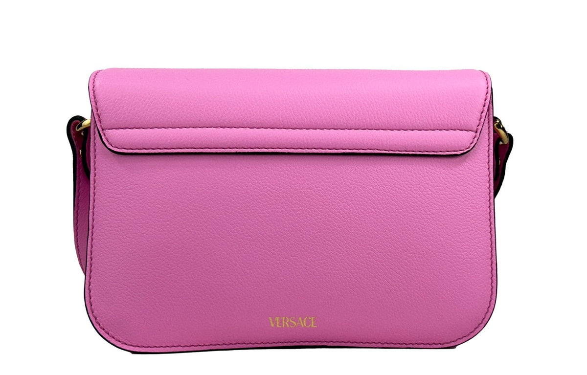 Versace La Medusa Pink Leather Shoulder Crossbody Bag Purse