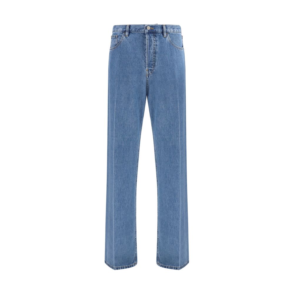 Valentino Blue Cotton Straight-Leg Jeans