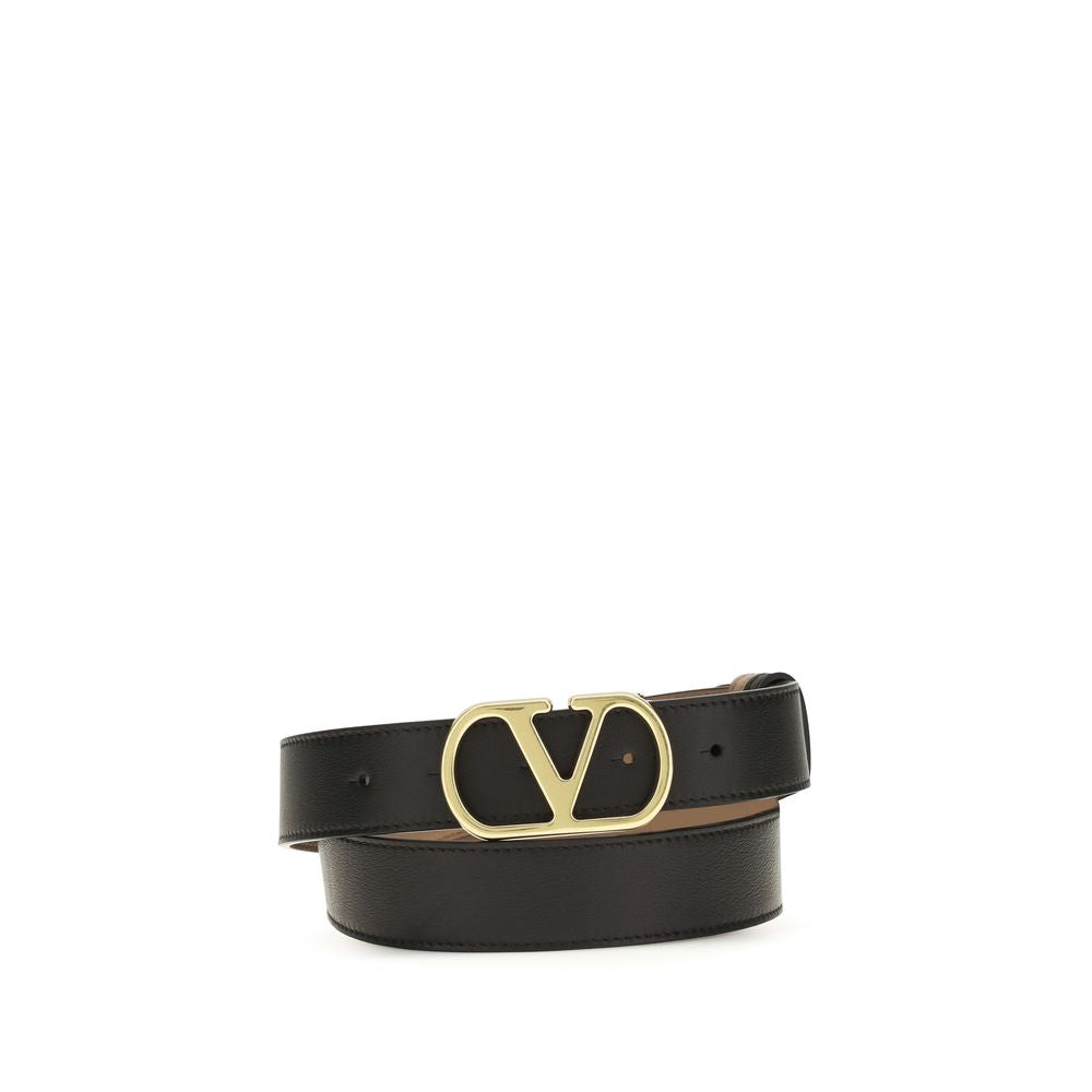 Valentino Garavani Black Calf Leather Bos Taurus Regular Belt display picture 2