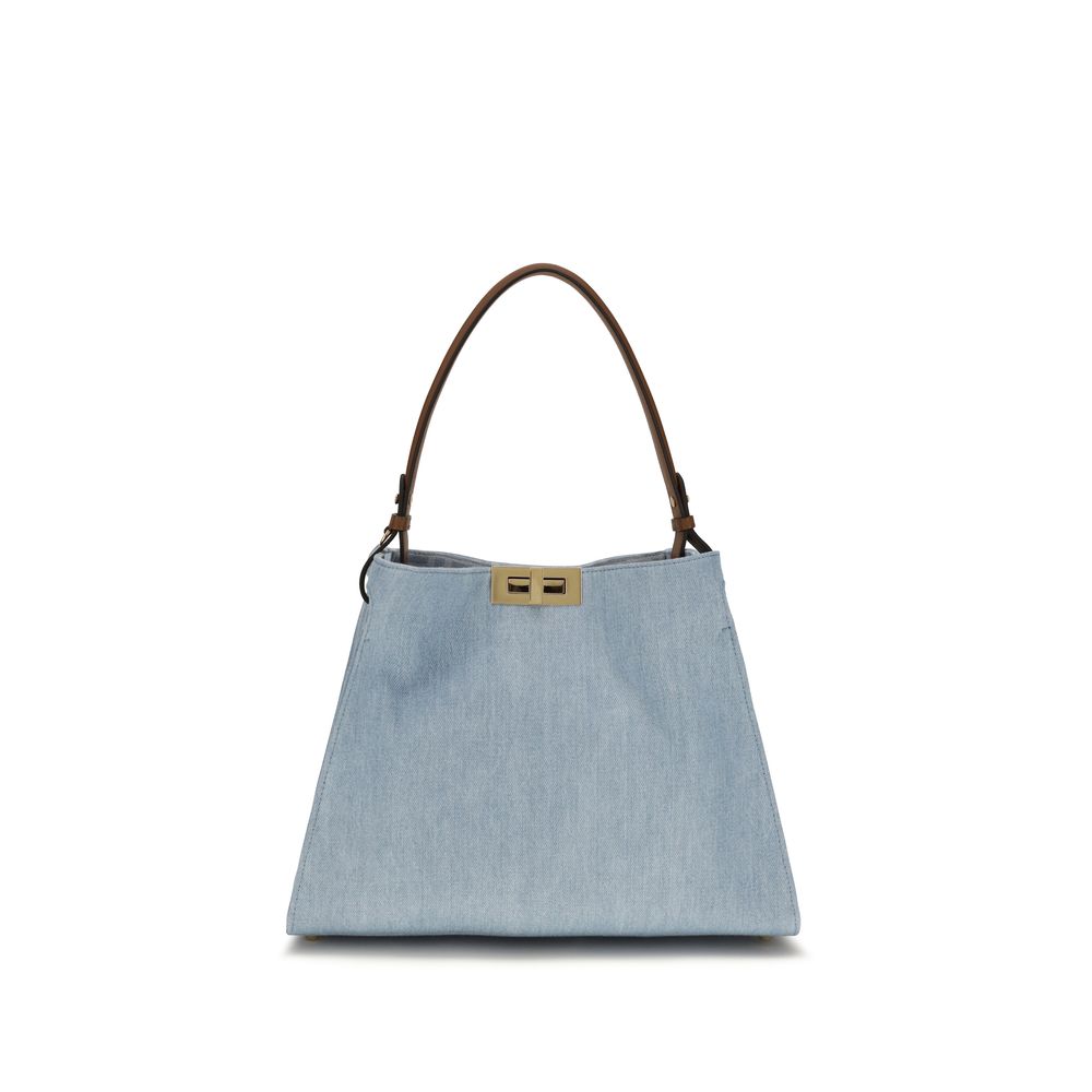 Fendi Blue Calf Leather Bos Taurus Handbag