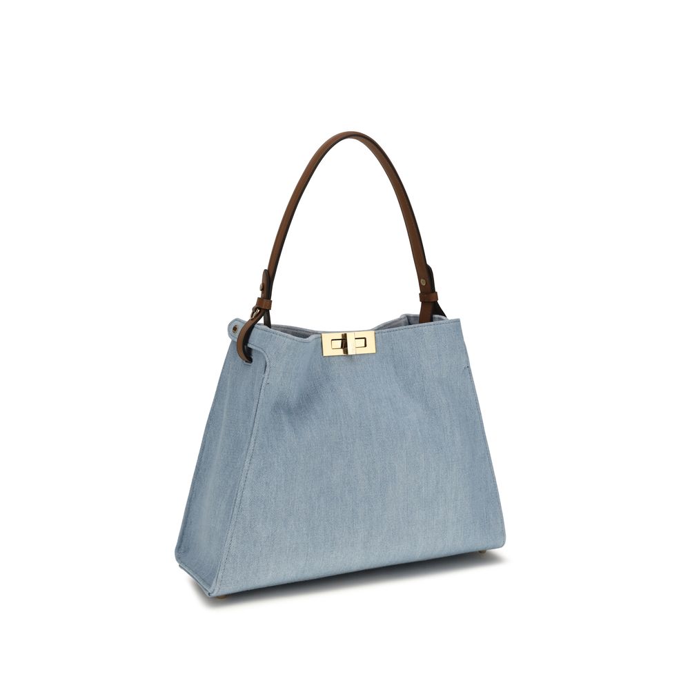 Fendi Blue Calf Leather Bos Taurus Handbag