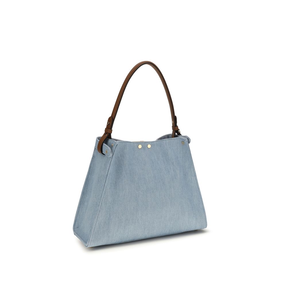 Fendi Blue Calf Leather Bos Taurus Handbag
