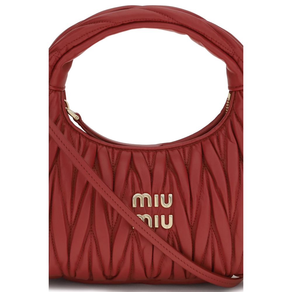 Miu Miu Red Calf Leather Bos Taurus Handbag