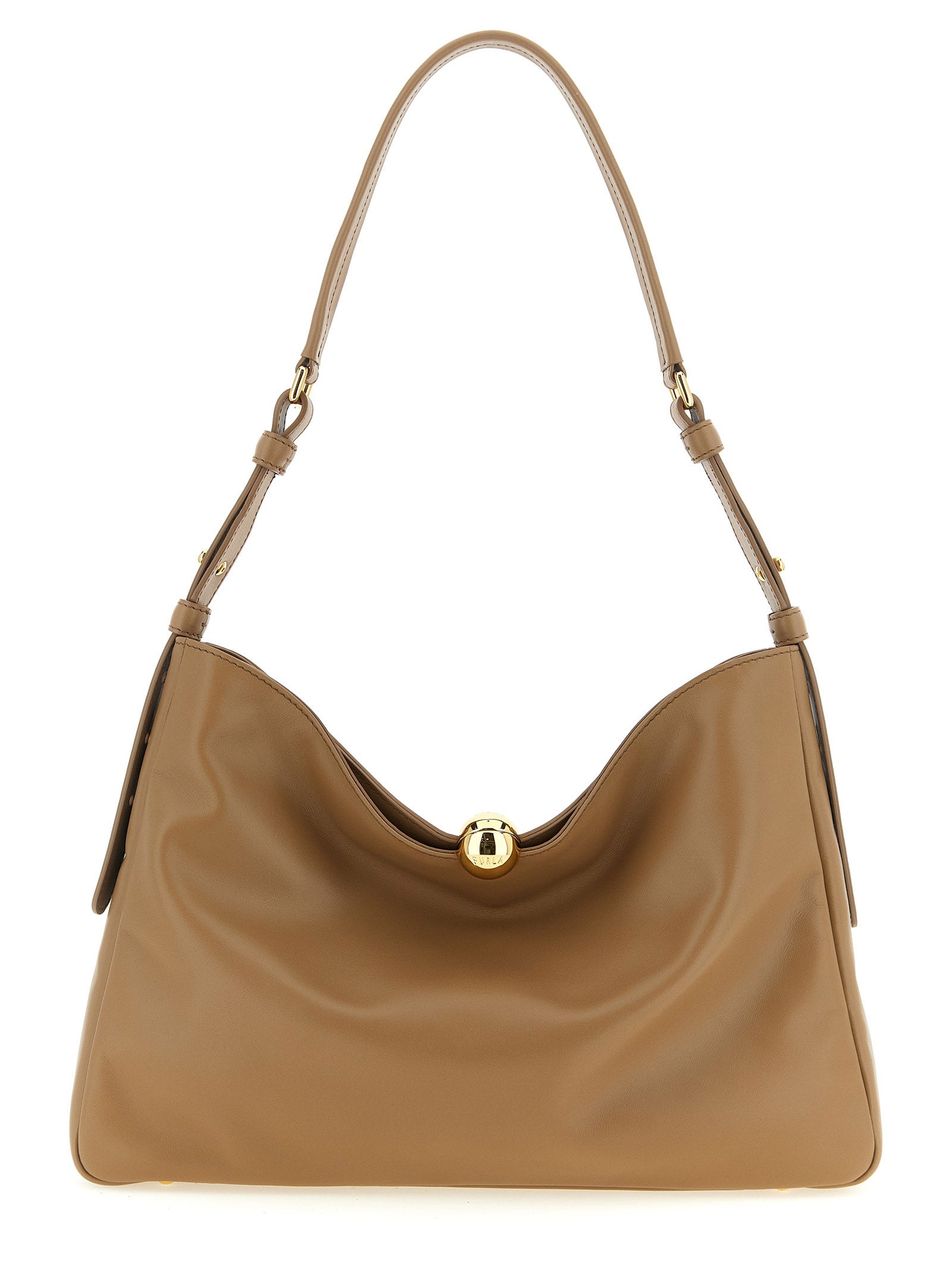 Furla Beige Calfskin Shoulder Bag