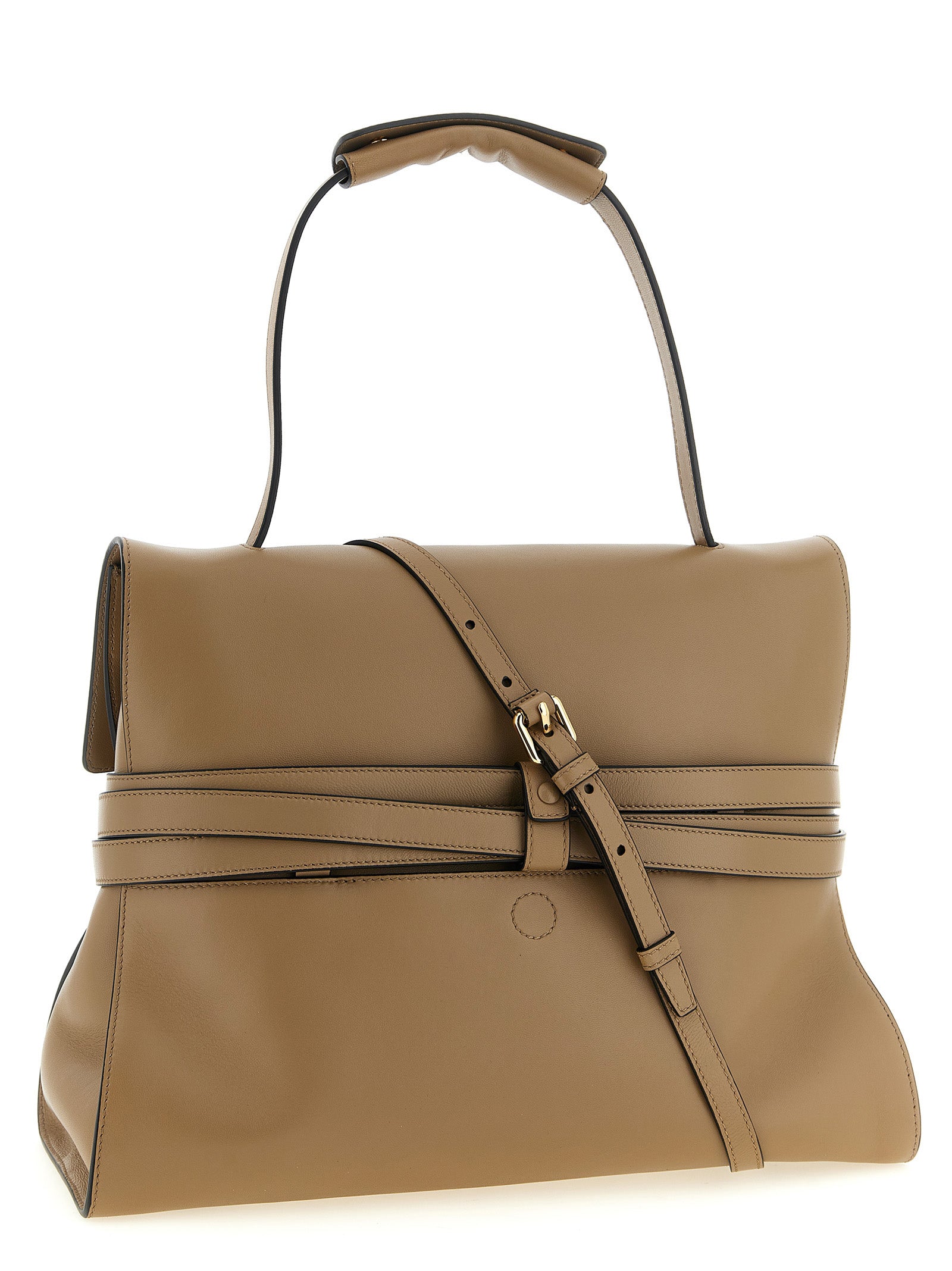 Moschino Beige Napa Leather / Calf Bos Taurus Shoulder Bag