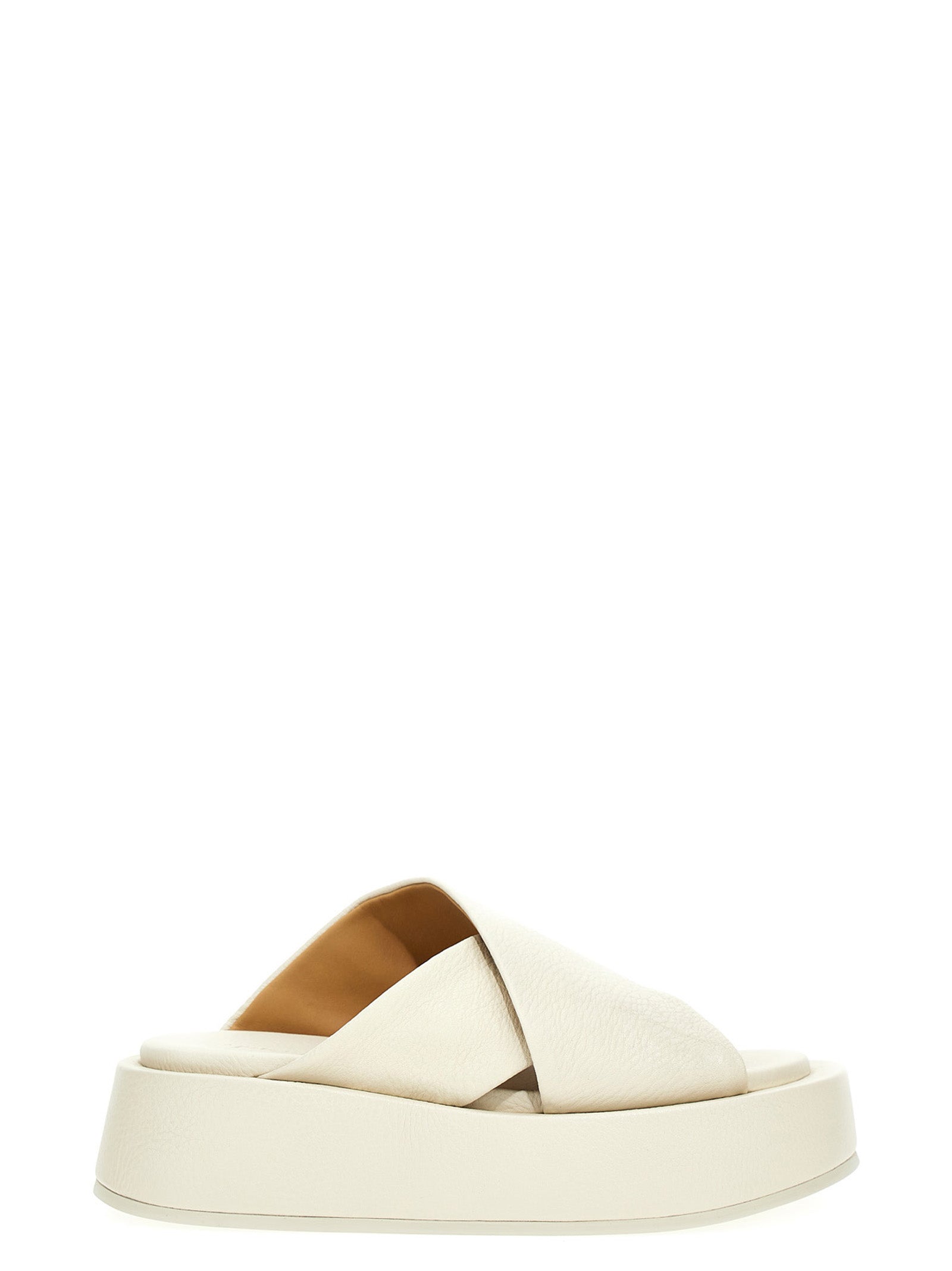 Marsell White Calfskin Slides