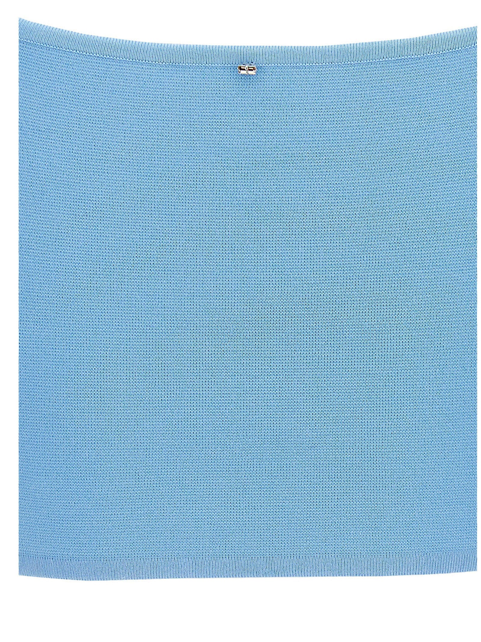 Sportmax Blue Cotton Sleeveles T-Shirt