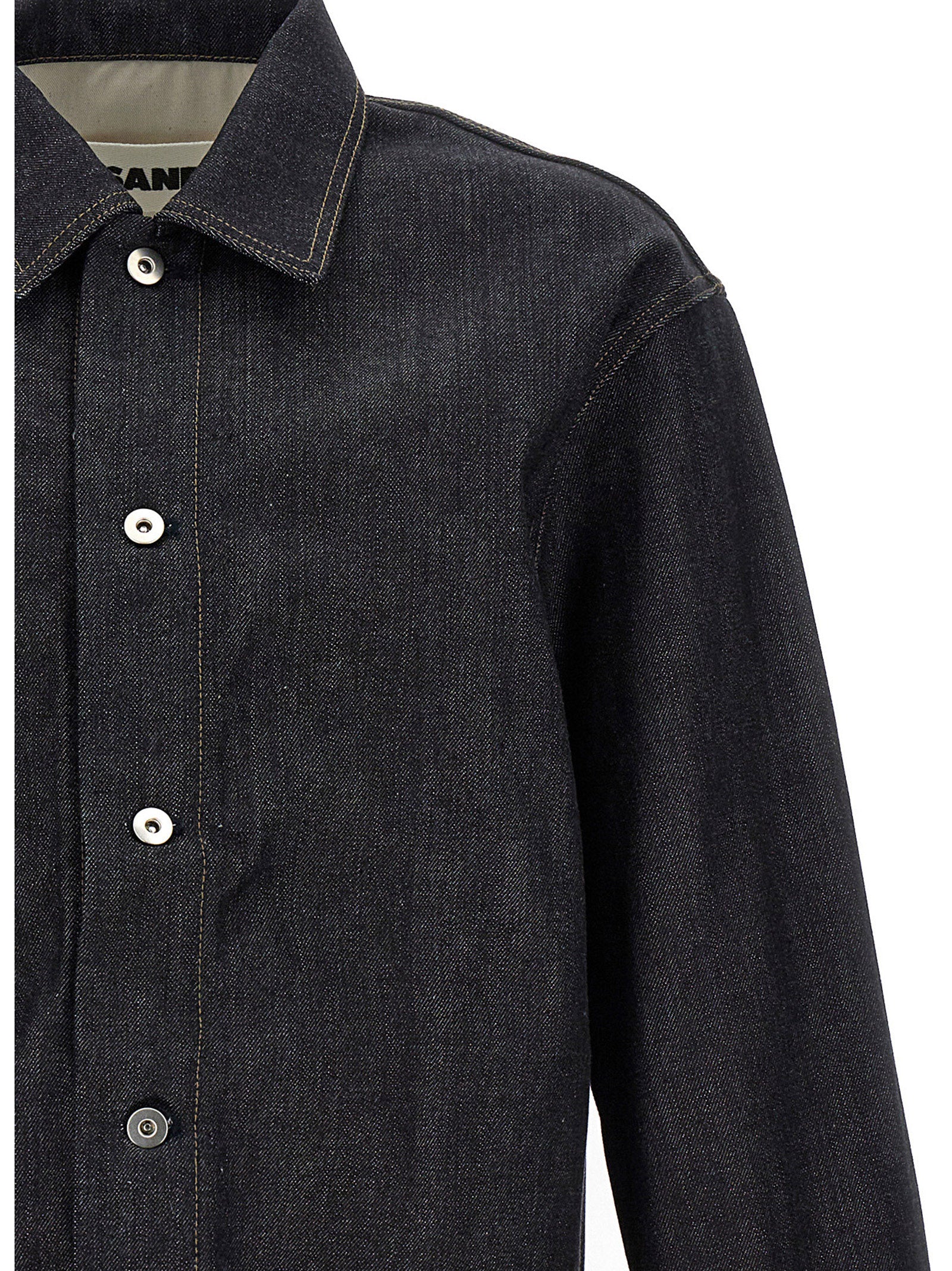 Jil Sander Blue Cotton Blouse