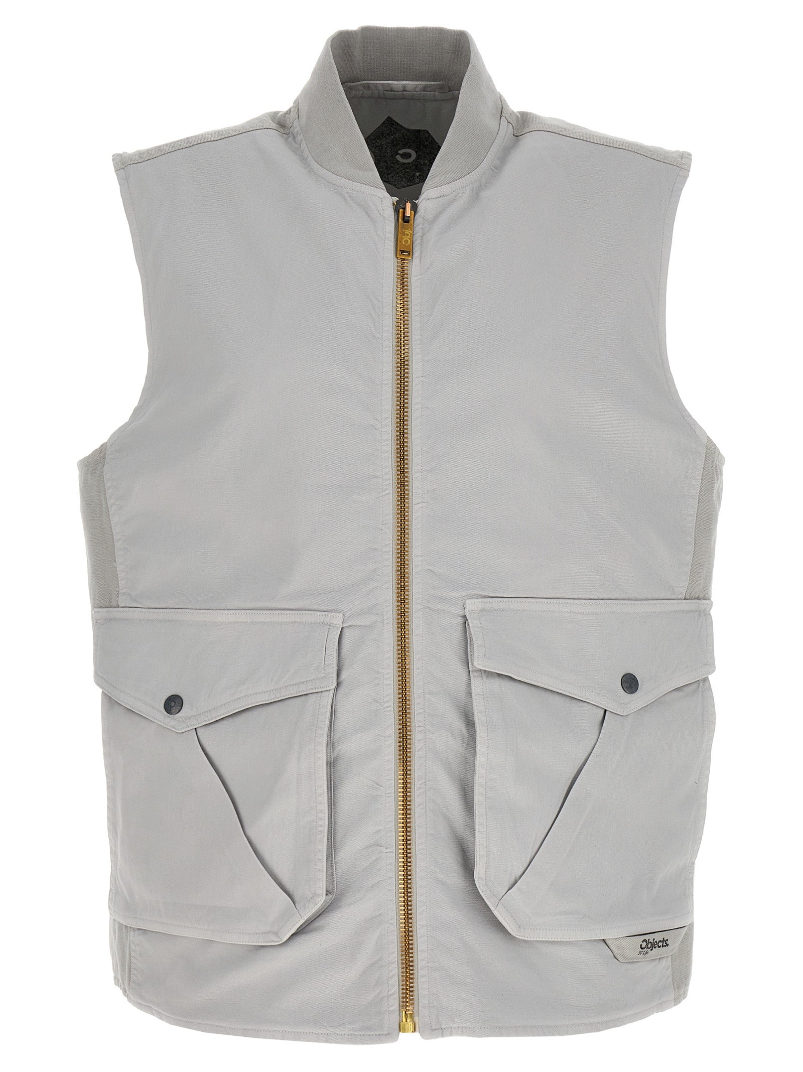 Objects IV Life Gray Cotton Sleeveless Jacket
