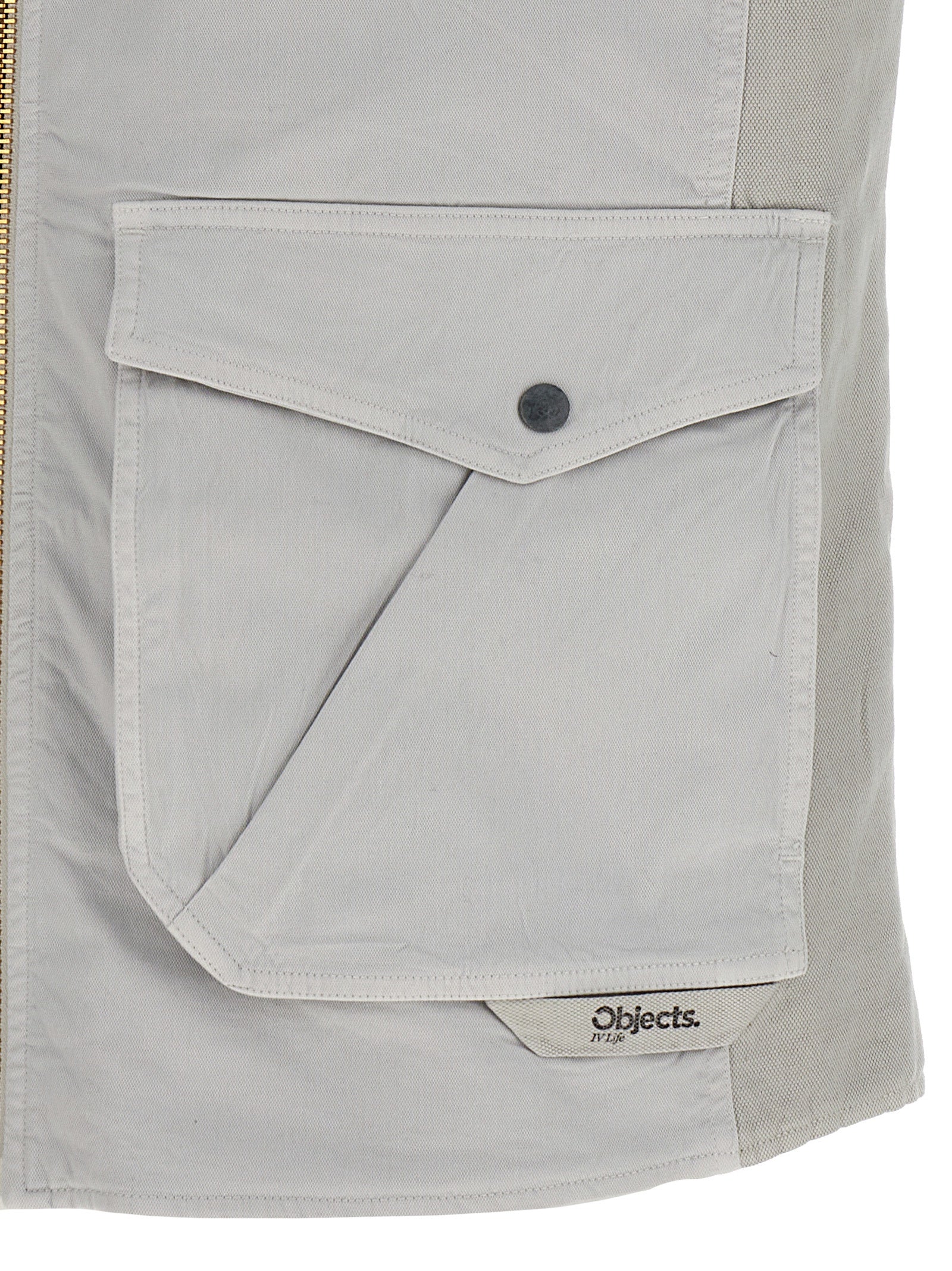 Objects IV Life Gray Cotton Sleeveless Jacket