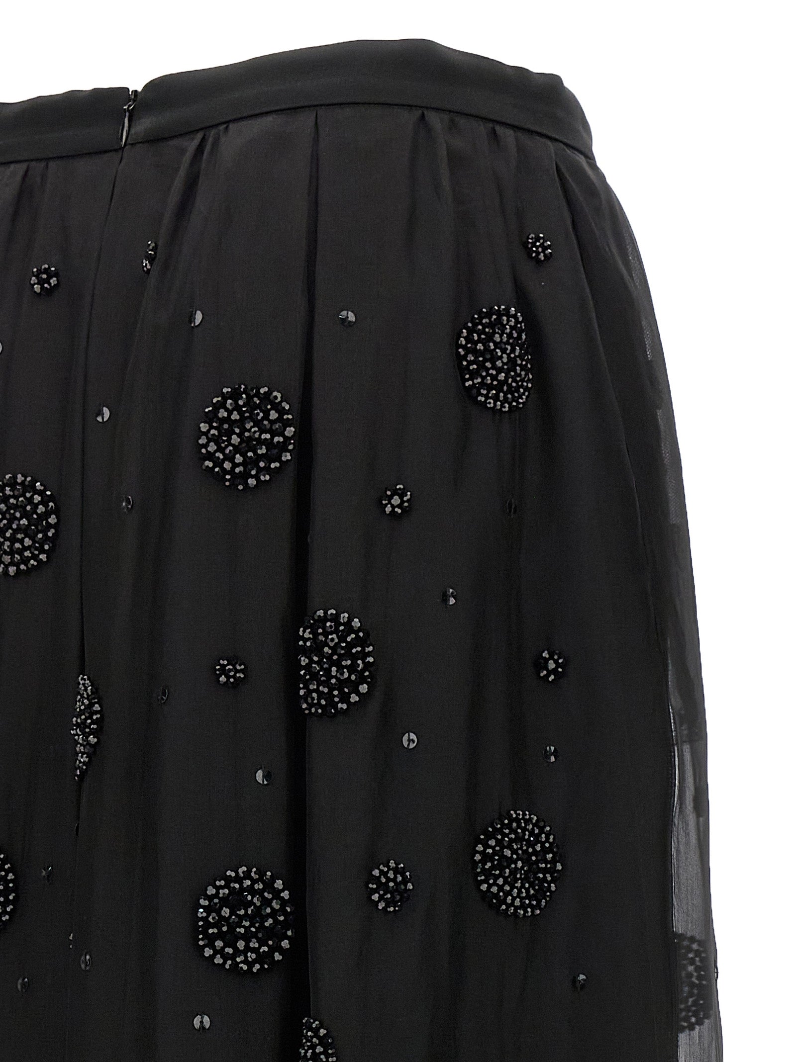 Max Mara Black Silk Midi Skirt
