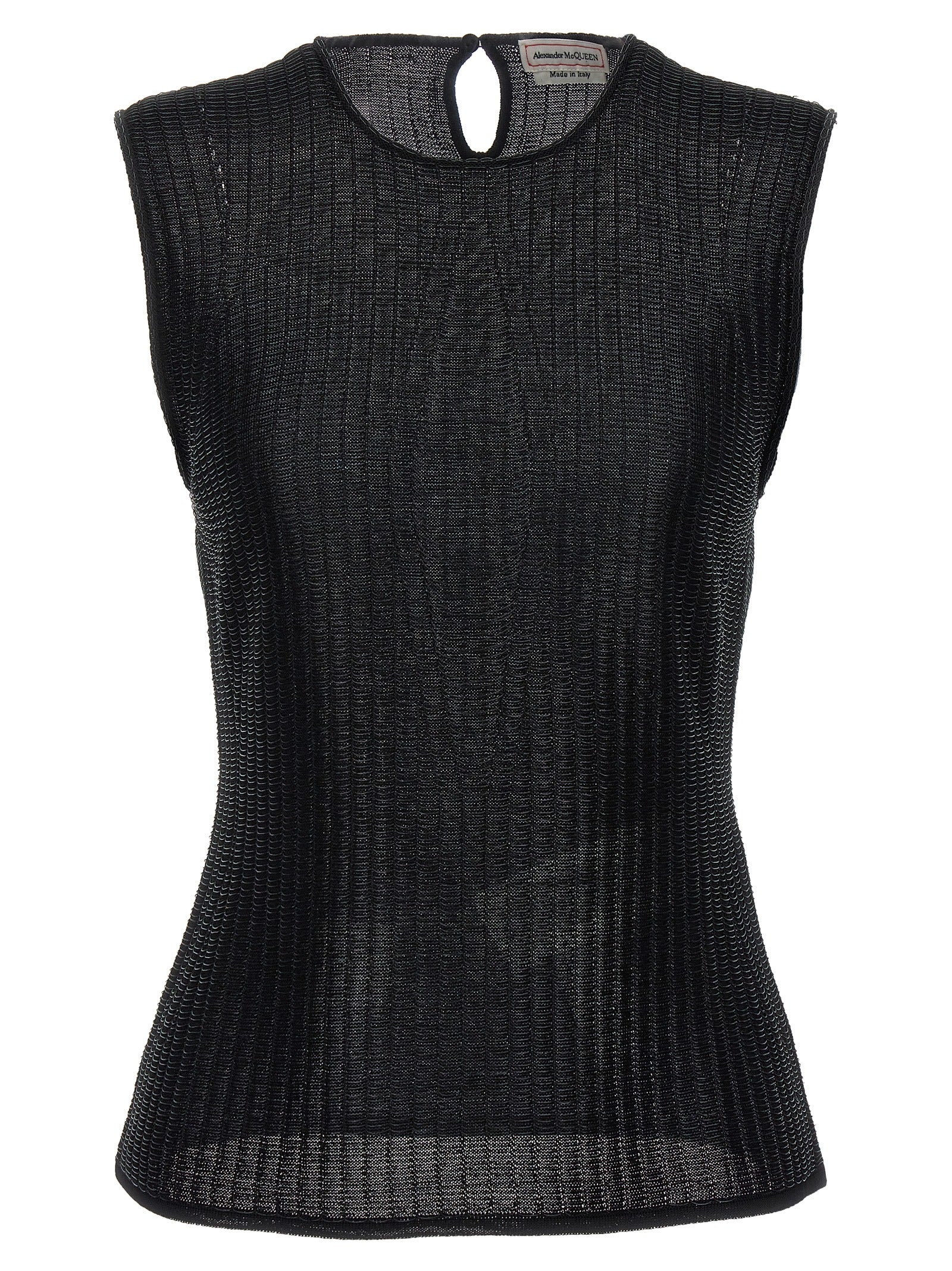 Alexander McQueen Black Viscose Sleeveles T-Shirt