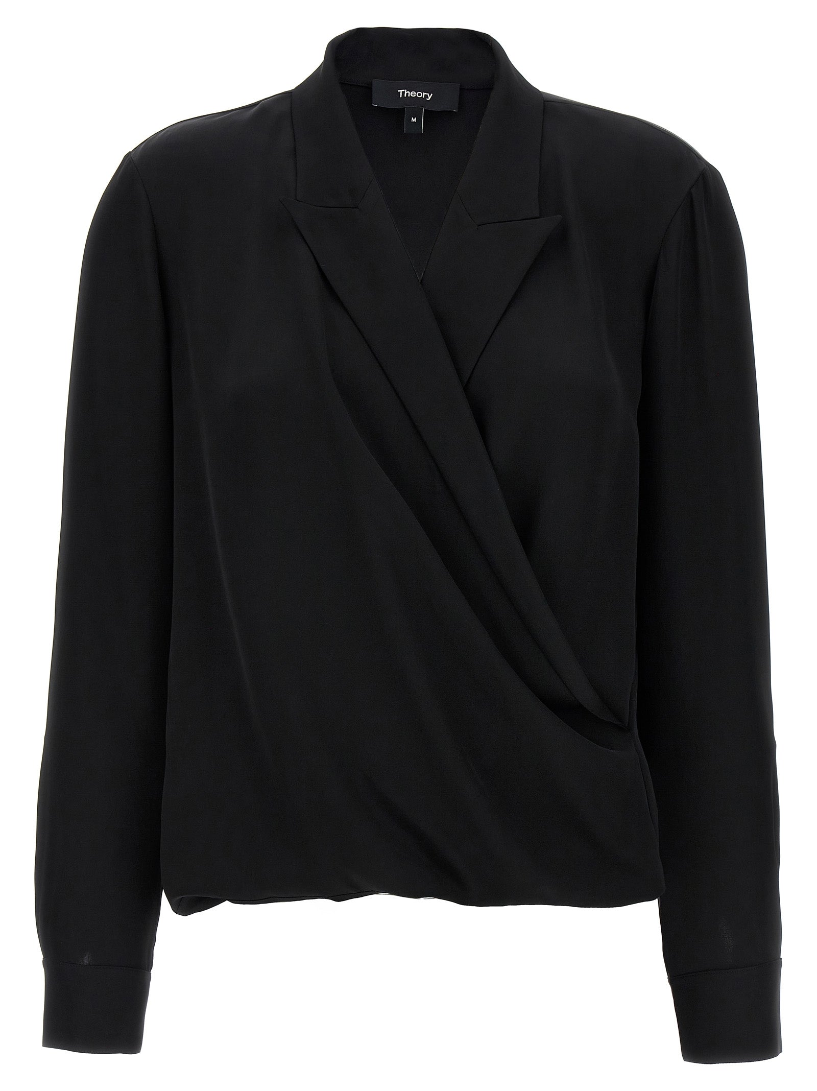 Theory Black Silk Blouse