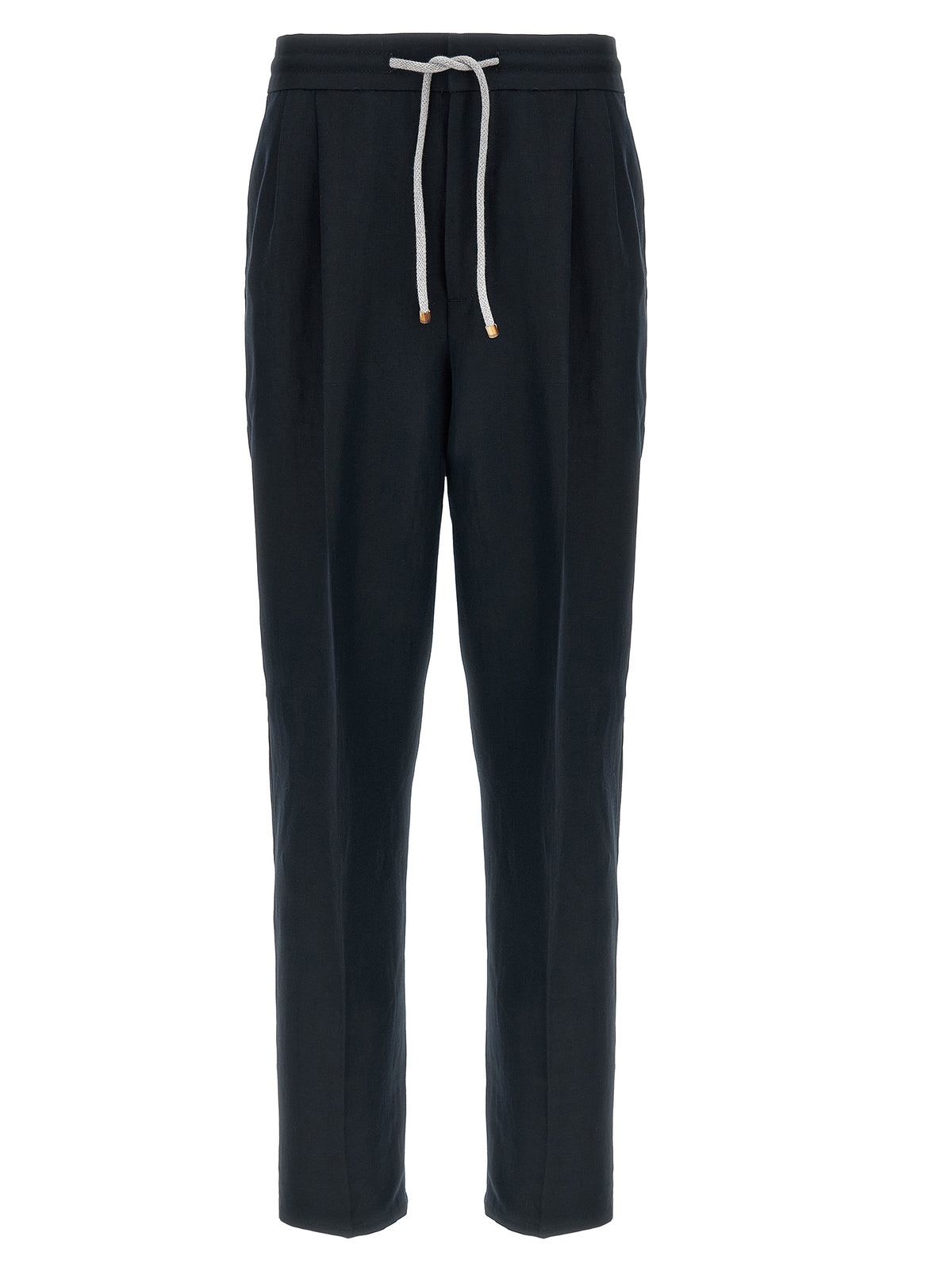 Brunello Cucinelli Blue Linen Casual Pants