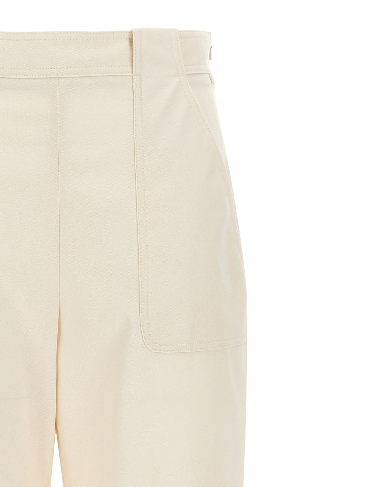 Max Mara White Cotton Casual Pants