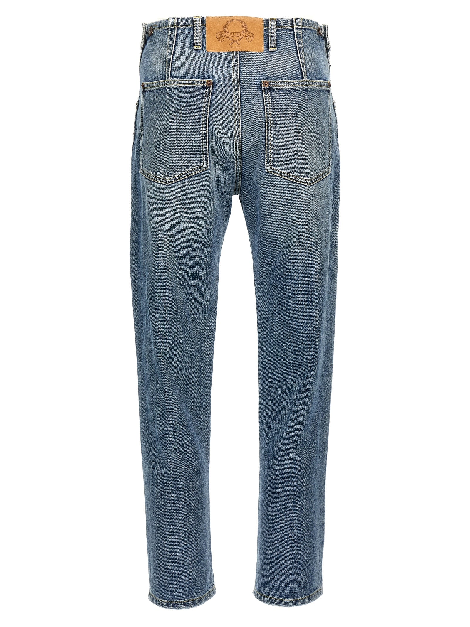 Moschino Blue Cotton Straight-Leg Jeans